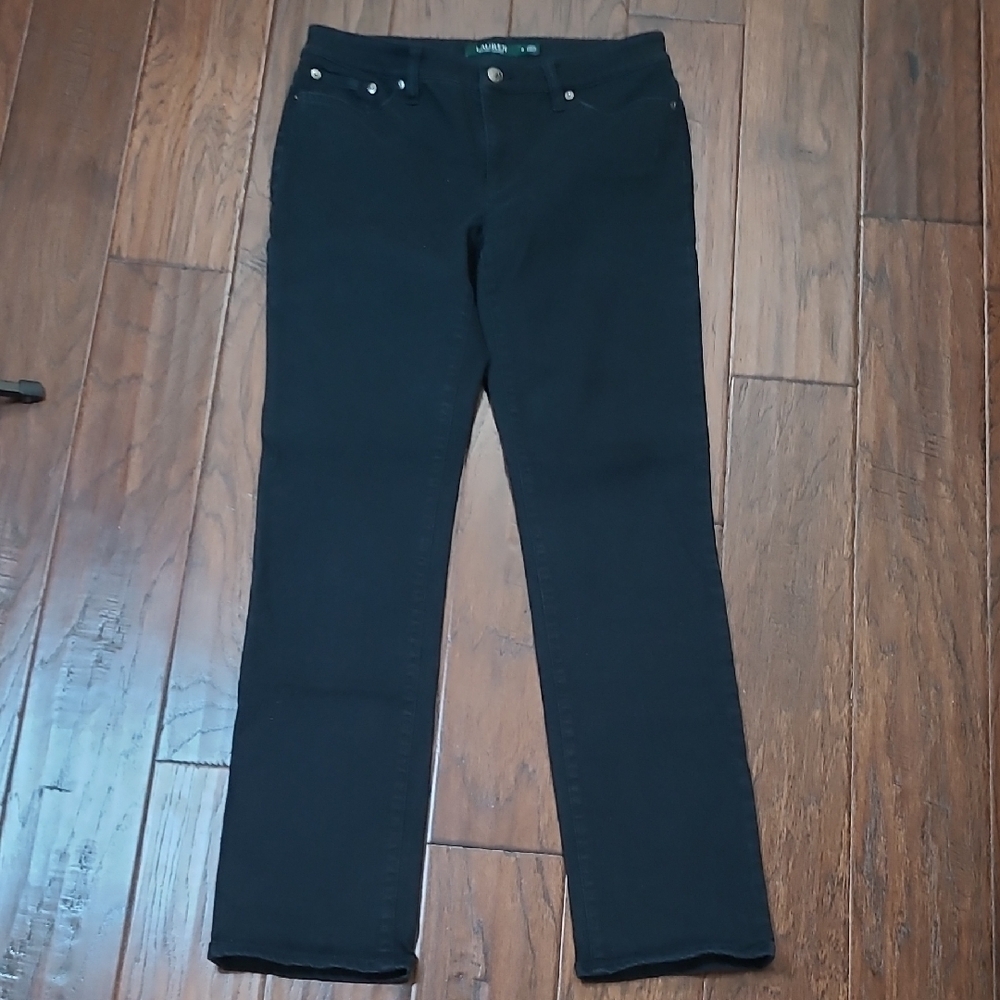 Lauren Ralph Lauren Black Modern Straight Curvy Jeans size 8